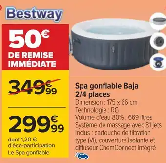 Bestway spa gonflable baja 2/4 places