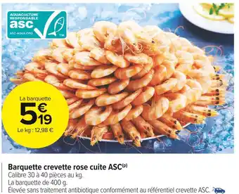 Carrefour Market Barquette crevette rose cuite asc offre