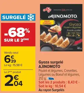Carrefour Ajinomoto gyoza surgelé offre