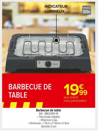 Carrefour Market Barbecue de table offre