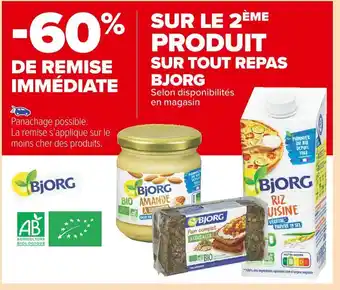 Carrefour Market Bjorg -60% de remise immédiate sur le 2ème produit sur tout repas bjorg offre