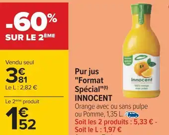 Carrefour Innocent pur jus format spécial offre
