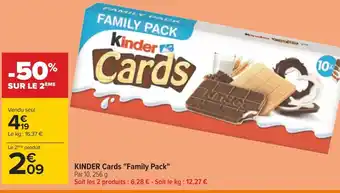 Carrefour Ferrero kinder cards family pack offre