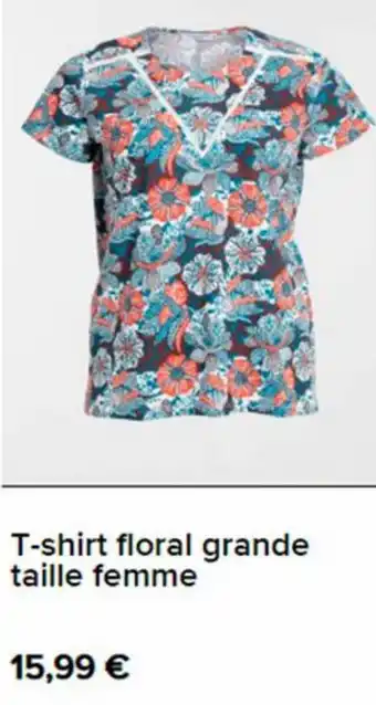 T-shirt floral grande taille femme