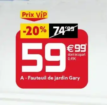 Gifi Fauteuil de jardin gary offre