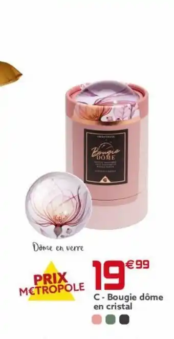 Gifi Bougie dome en cristal offre