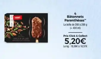 Thiriet Bâtonnets Parenthèses" La boite de 280 à 288 g (400 ml) offre