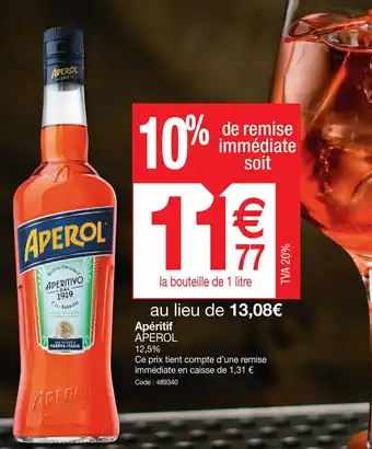 Promocash Apéritif APEROL offre