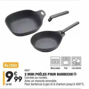 ALDI 2 Mini Poêles Pour Barbecue Bbq offre