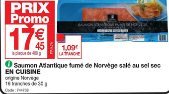 Promocash Saumon Atlantique fumé de Norvège salé au sel sec offre