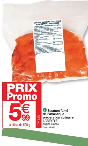 Promocash Saumon atlantique élevé majoritairement en offre