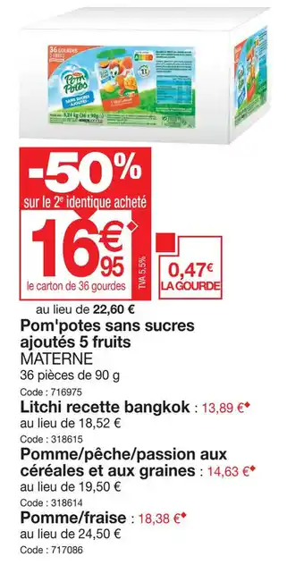 Promocash Pom'potes sans sucres offre