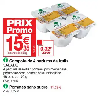 Promocash Compote de 4 parfums de fruits offre