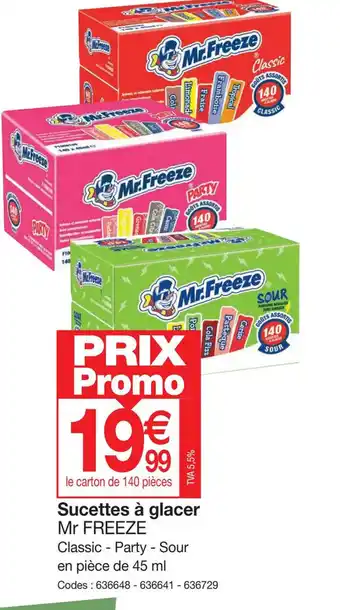 Promocash Sucettes à glacer Mr FREEZE offre