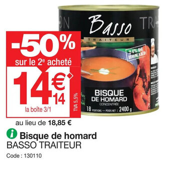 Promocash Bisque de homard offre