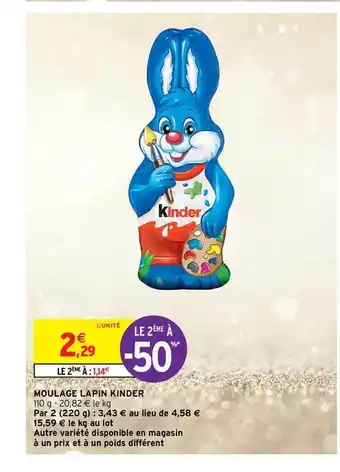 Intermarché Contact Moulage Lapin Kinder offre