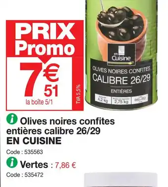 Olives noires confites entières calibre 26/29