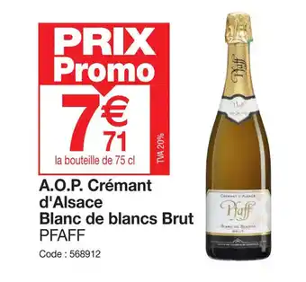 Promocash A.O.P. Crémant d'Alsace Blanc de blancs Brut PFAFF offre