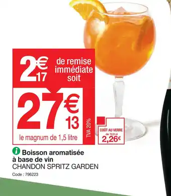 Promocash Boisson aromatisée à base de vin CHANDON SPRITZ GARDEN offre