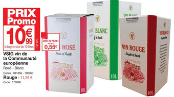 Promocash VSIG vin de la Communauté européenne offre