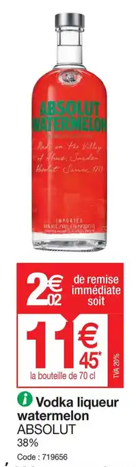 Promocash Vodka liqueur watermelon ABSOLUT 38% offre