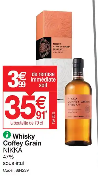 Promocash Whisky Coffey Grain NIKKA offre
