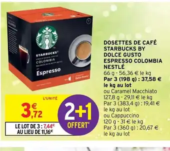 Intermarché Dosettes De Café Starbucks By Dulce Gusto offre