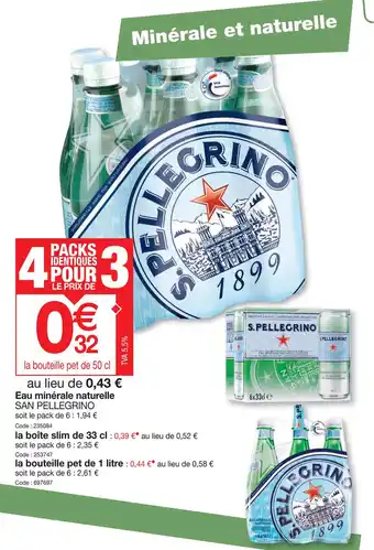 Promocash Eau minérale naturelle offre