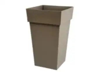 E.Leclerc Brico Pot de fleur carré toscane 39 x h.65 cm - taupe offre