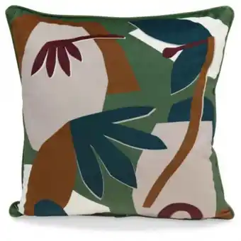 3 suisses 3s. x home - coussin velours feuillage 40x40 cm - rideaux & déco offre