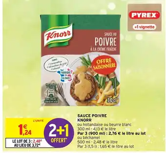 Intermarché Sauce Poivre Knorr offre