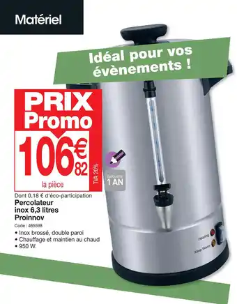 Percolateur inox 6,3 litres
