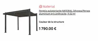 Leroy Merlin Pergola autoportante NATERIAL Odyssea/Persea aluminium gris anthracite, 11.52 m² offre