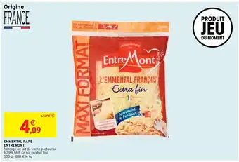 Intermarché Emmental Râpé Entremont offre