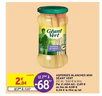 Intermarché Asperges Blanches Mini Géant Vert offre