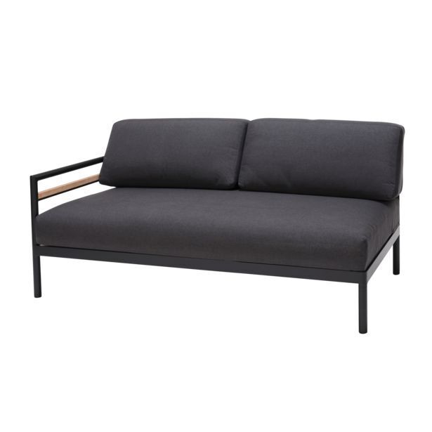 Casa Hanna lounge teck banc noir offre