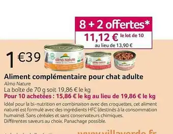 VillaVerde Aliment Complémentaire Pour Chat Adulte offre