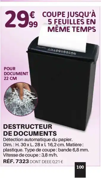 Shopix Destructeur De Documents offre