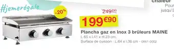 Oogarden Plancha gaz en Inox 3 brûleurs MAINE offre