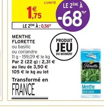 Intermarché MENTHE FLORETTE offre