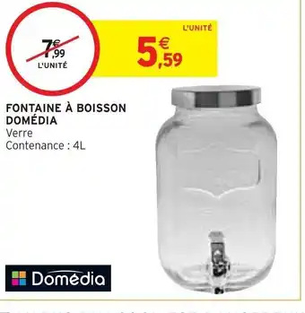 Intermarché FONTAINE À BOISSON DOMÉDIA offre
