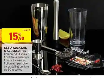 SET À COCKTAIL 5 ACCESSOIRES Comprend: 1 shaker,