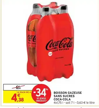 Intermarché BOISSON GAZEUSE SANS SUCRES COCA-COLA offre