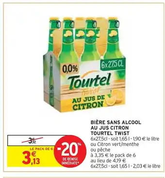 Intermarché BIÈRE SANS ALCOOL AU JUS CITRON TOURTEL TWIST offre