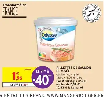 Intermarché RILLETTES DE SAUMON ODYSSÉE offre