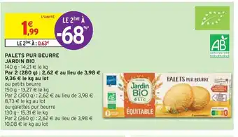 Intermarché PALETS PUR BEURRE JARDIN BIO offre