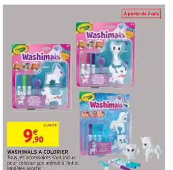 Intermarché WASHIMALS A COLORIER Tous les accessoires sont inclus pour colorier son animal à l'infini. Modèles asortis offre
