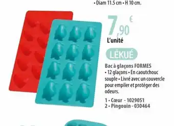 Bac à glaçons FORMES • 12 glaçons. En caoutchouc souple Livré avec un couvercle pour empiler et protéger des odeurs.