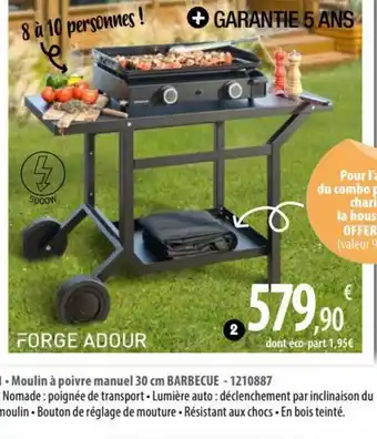 Cuisine Plaisir 1. Moulin à poivre manuel 30 cm BARBECUE - 1210887 offre