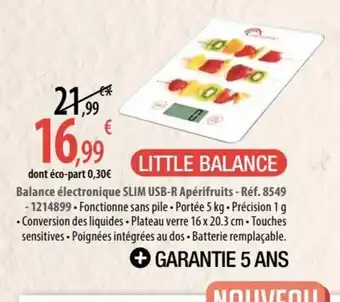 Balance électronique SLIM USB-R Apérifruits - Réf. 8549